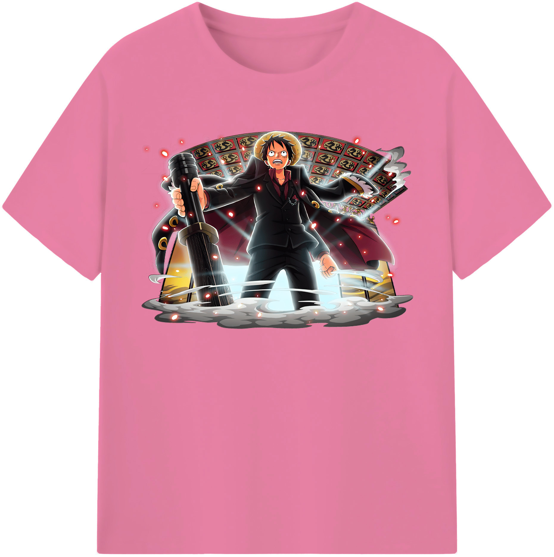 ワンピース モンキー・D・ルフィ ONE PIECE Monkey D. Luffy 綿100％半袖Tシャツ（フロントプリント）